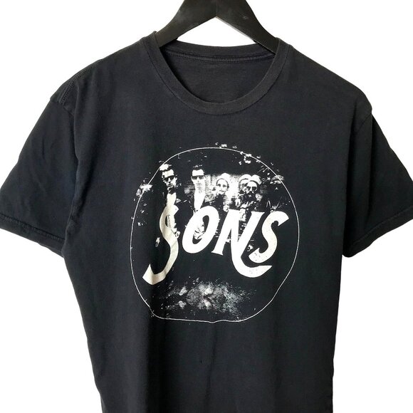 Distressed Sons Music Tee Medium Black Band Shirt Unisex Fit - Picture 1 of 14